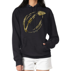 Kansas City Chiefs G-III 4Her by Carl Banks Women's Metallic Print Football Sketch Fleece Pullover Hoodie