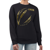 San Francisco 49ers G-III 4Her by Carl Banks Women's Metallic Print Football Sketch Fleece Crewneck Sweatshirt