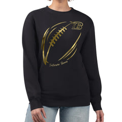 Baltimore Ravens G-III 4Her by Carl Banks Women's Metallic Print Football Sketch Fleece Crewneck Sweatshirt