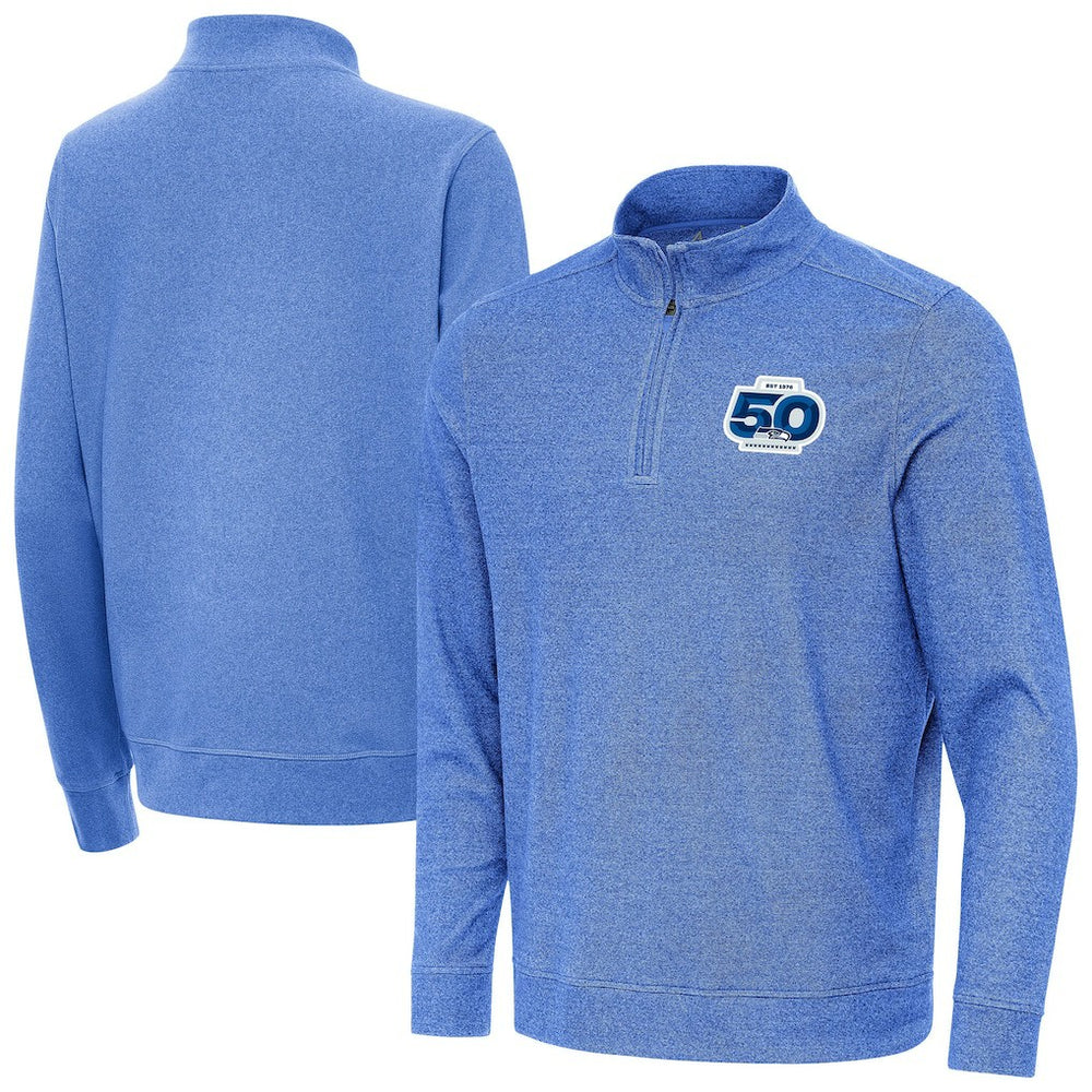 Seattle Seahawks Antigua 50th Season Subtle Quarter-Zip Pullover