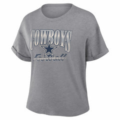 Dallas Cowboys Fanatics Women's Overplayed Tribute Tri-Blend Boxy T-Shirt