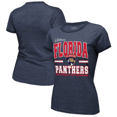 Florida Panthers Majestic Threads Women's 2025 Stanley Cup Champions Tri-Blend Ringer T-Shirt Sale