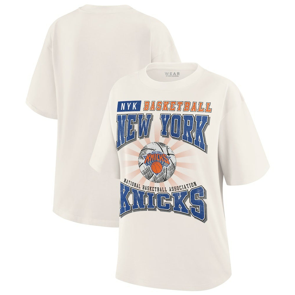 New York Knicks WEAR by Erin Andrews Women's Ball Boyfriend T-Shirt For Sale