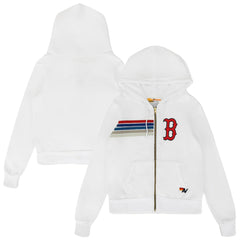 Boston Red Sox Aviator Nation x MLB Unisex Five-Stripe Tri-Blend Full-Zip Hoodie | MLB For sale