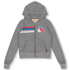 Texas Rangers Aviator Nation x MLB Unisex 5-Stripe Tri-Blend Full-Zip Hoodie | MLB Near me