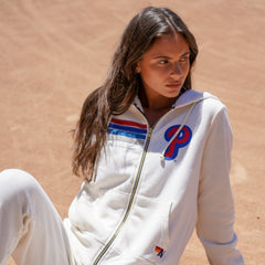 Philadelphia Phillies Aviator Nation x MLB Unisex Five-Stripe Tri-Blend Full-Zip Hoodie | MLB Outlet