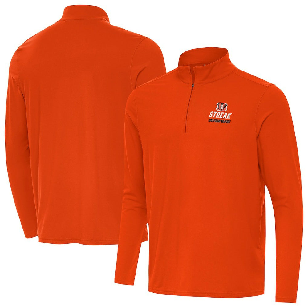 Cincinnati Bengals Antigua Streak Intent Quarter-Zip Sweatshirt