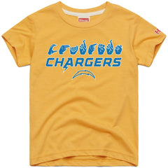 Los Angeles Chargers Homage Youth Love Sign x ASL 2.0 Tri-Blend T-Shirt