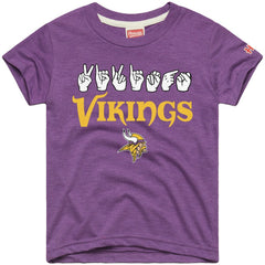 Minnesota Vikings Homage Youth Love Sign x ASL 2.0 Tri-Blend T-Shirt