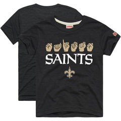 New Orleans Saints Homage Youth Love Sign x ASL 2.0 Tri-Blend T-Shirt