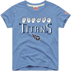 Tennessee Titans Homage Youth Love Sign x ASL 2.0 Tri-Blend T-Shirt