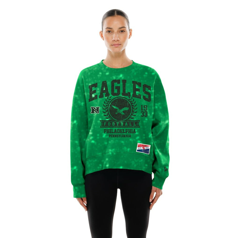 Philadelphia Eagles New Era Women's Throwback Oversized Boxy Sweatshirt