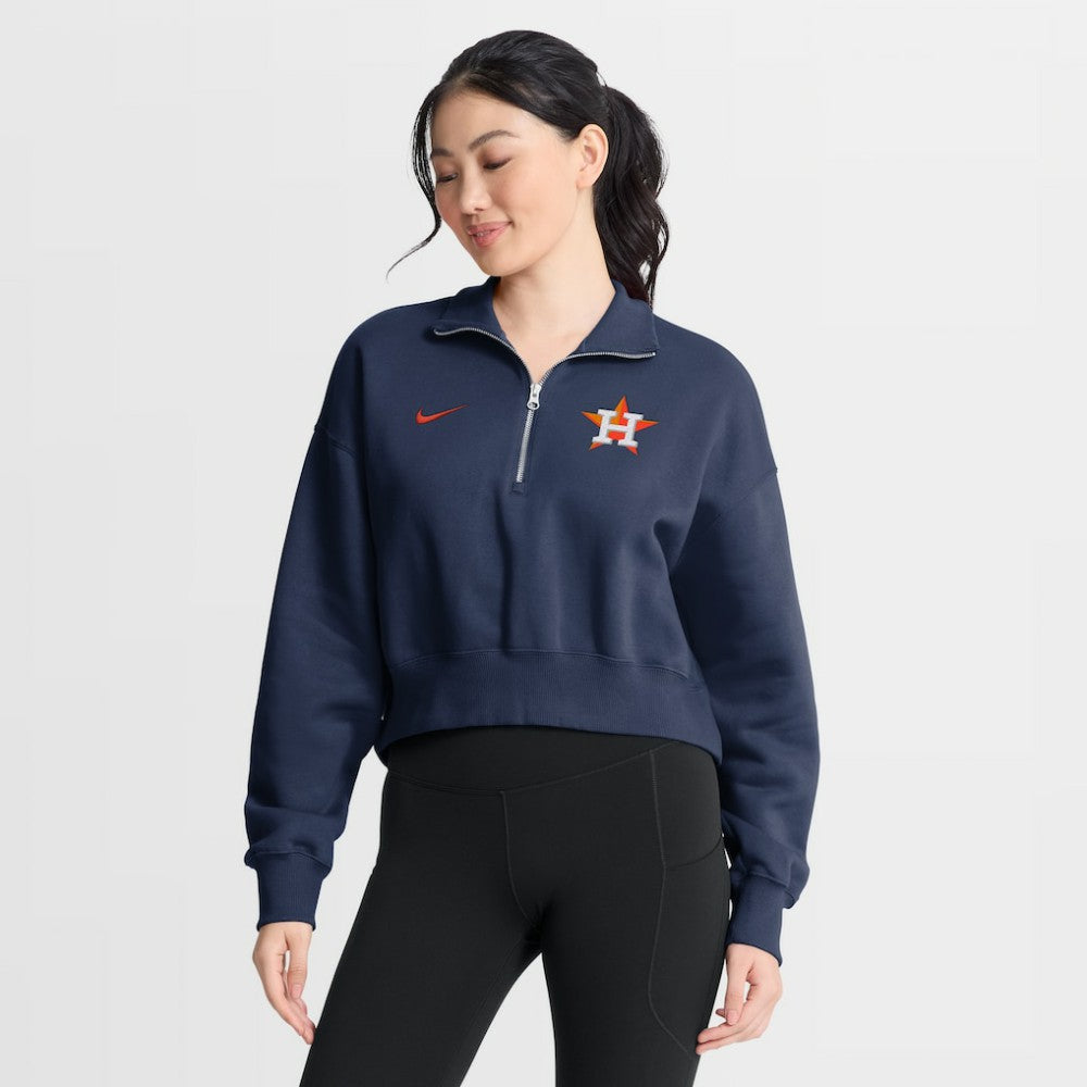 Houston Astros Nike Women's Primetime Phoenix Fleece Half-Zip Sweatshirt | MLB Discount