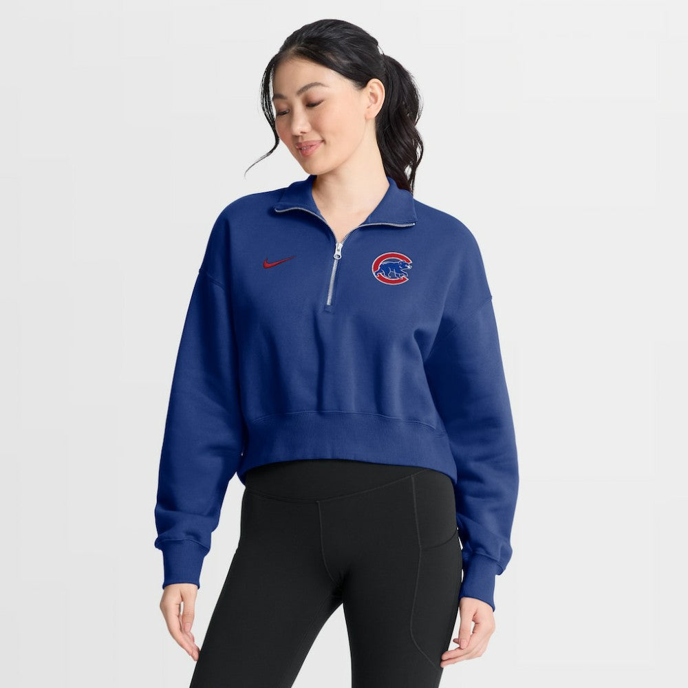 Chicago Cubs Nike Women's Primetime Phoenix Fleece Half-Zip Sweatshirt | MLB On Sale