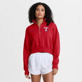 Texas Rangers Nike Women's Primetime Phoenix Fleece Half-Zip Sweatshirt | MLB Sale