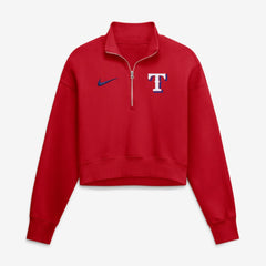 Texas Rangers Nike Women's Primetime Phoenix Fleece Half-Zip Sweatshirt | MLB Sale