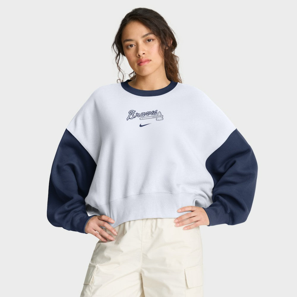 Atlanta Braves Nike Women's Oversized High Hip Fleece Sweatshirt | MLB Outlet