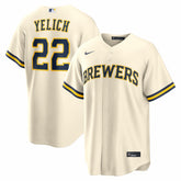 Christian Yelich Milwaukee Brewers Home Replica Jersey - Cream