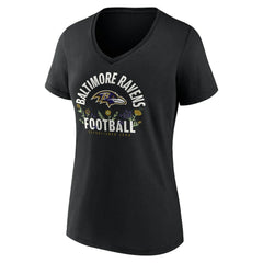 Baltimore Ravens Lamar Jackson Women's Floral Name & Number V-Neck T-Shirt