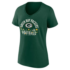 Green Bay Packers Jordan Love Women's Floral Name & Number V-Neck T-Shirt