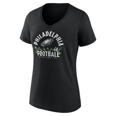 Philadelphia Eagles Saquon Barkley Women's Floral Name & Number V-Neck T-Shirt