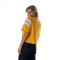 Los Angeles Chargers The Wild Collective Women's Charger Power Contrast Sleeve Insert T-Shirt