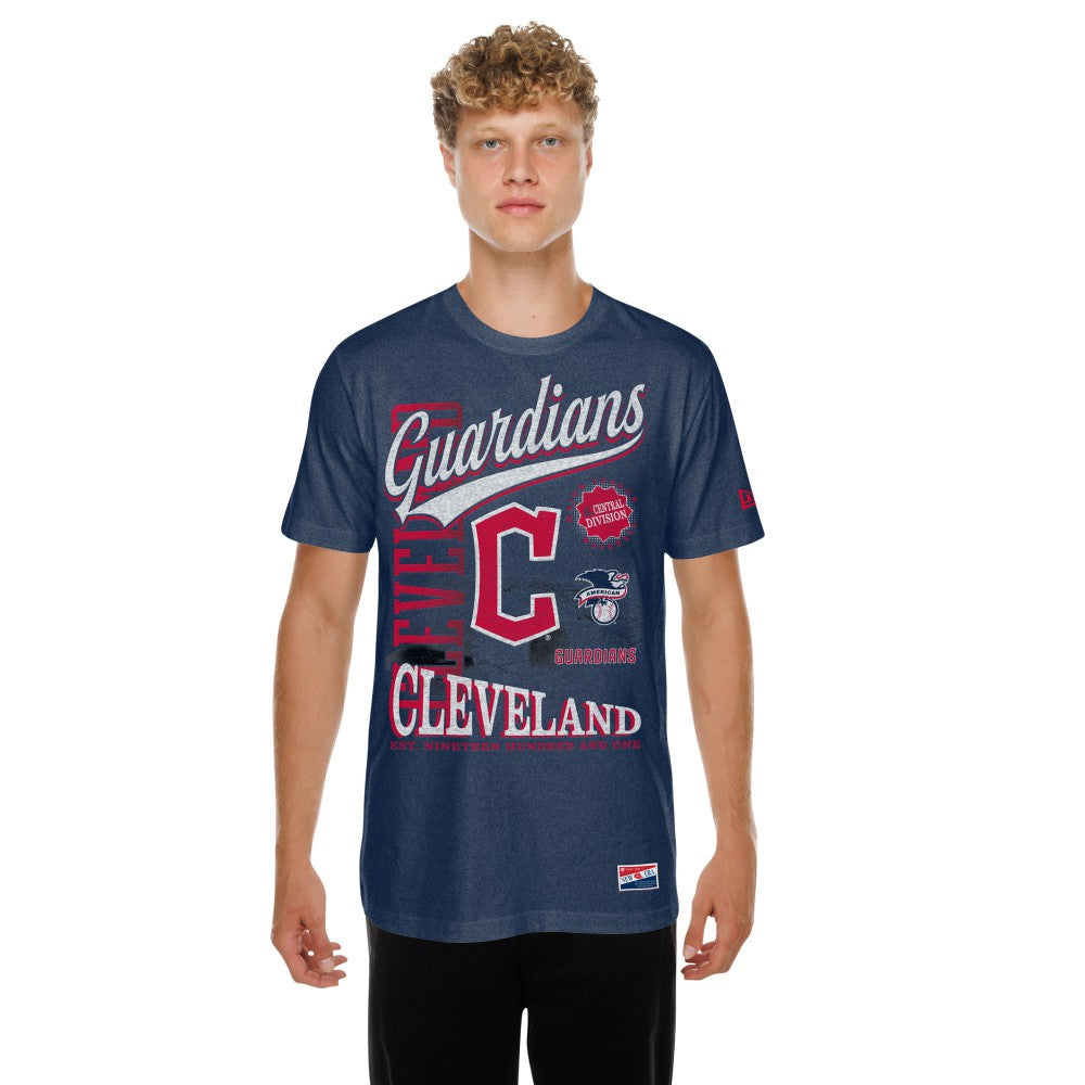 Cleveland Guardians New Era Oversized Throwback Distressed T-Shirt | MLB Discount