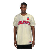 Atlanta Braves New Era Throwback Meshback Pinstripe T-Shirt | MLB Discount