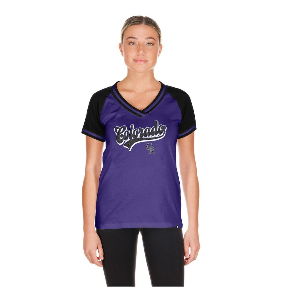 Colorado Rockies New Era Women's Gameday V-Neck T-Shirt | MLB On Sale