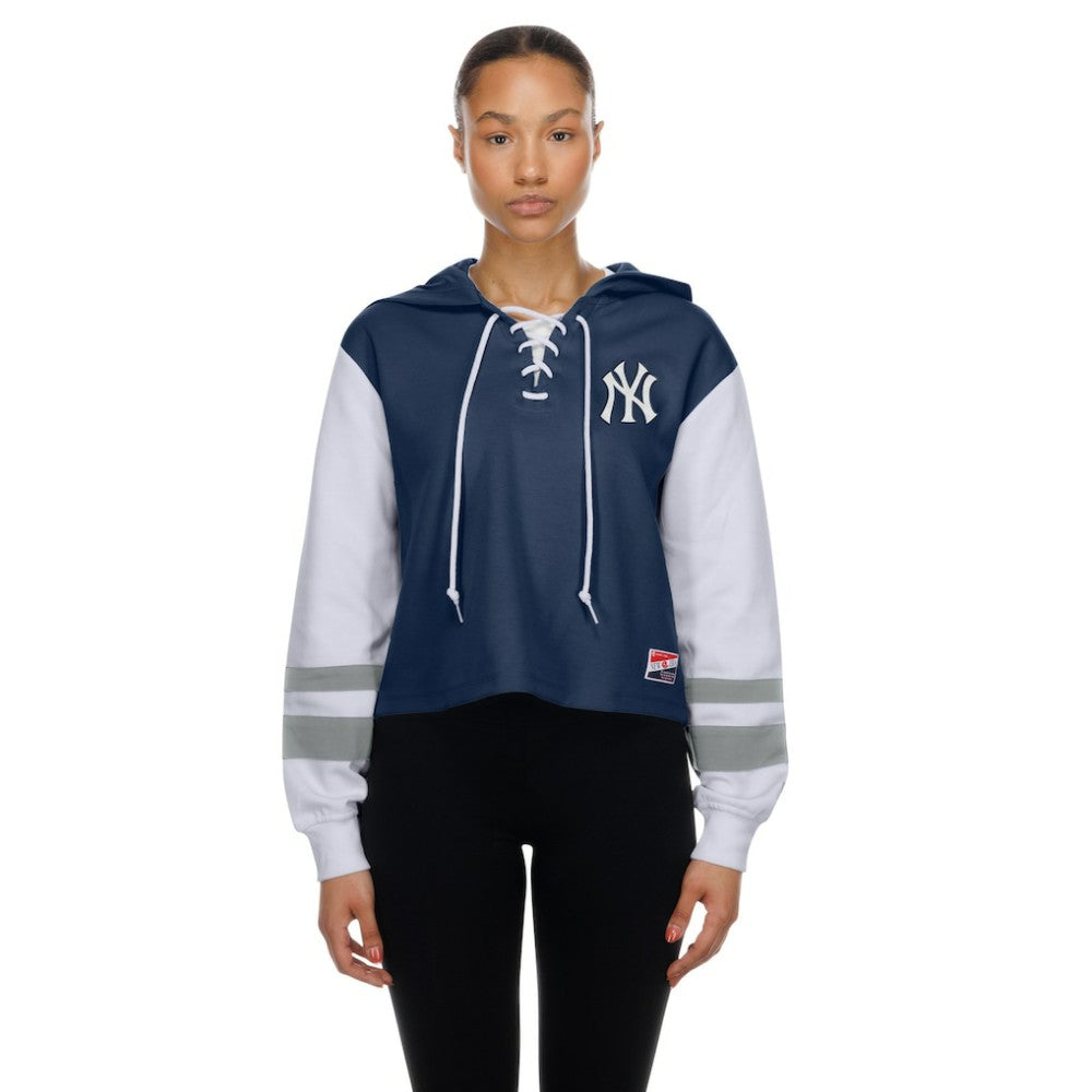 New York Yankees New Era Women's Boxy Lace-Up Hoodie | MLB Near me