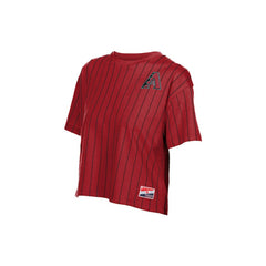 Arizona Diamondbacks New Era Women's Throwback Meshback Pinstripe Boxy T-Shirt | MLB Discount