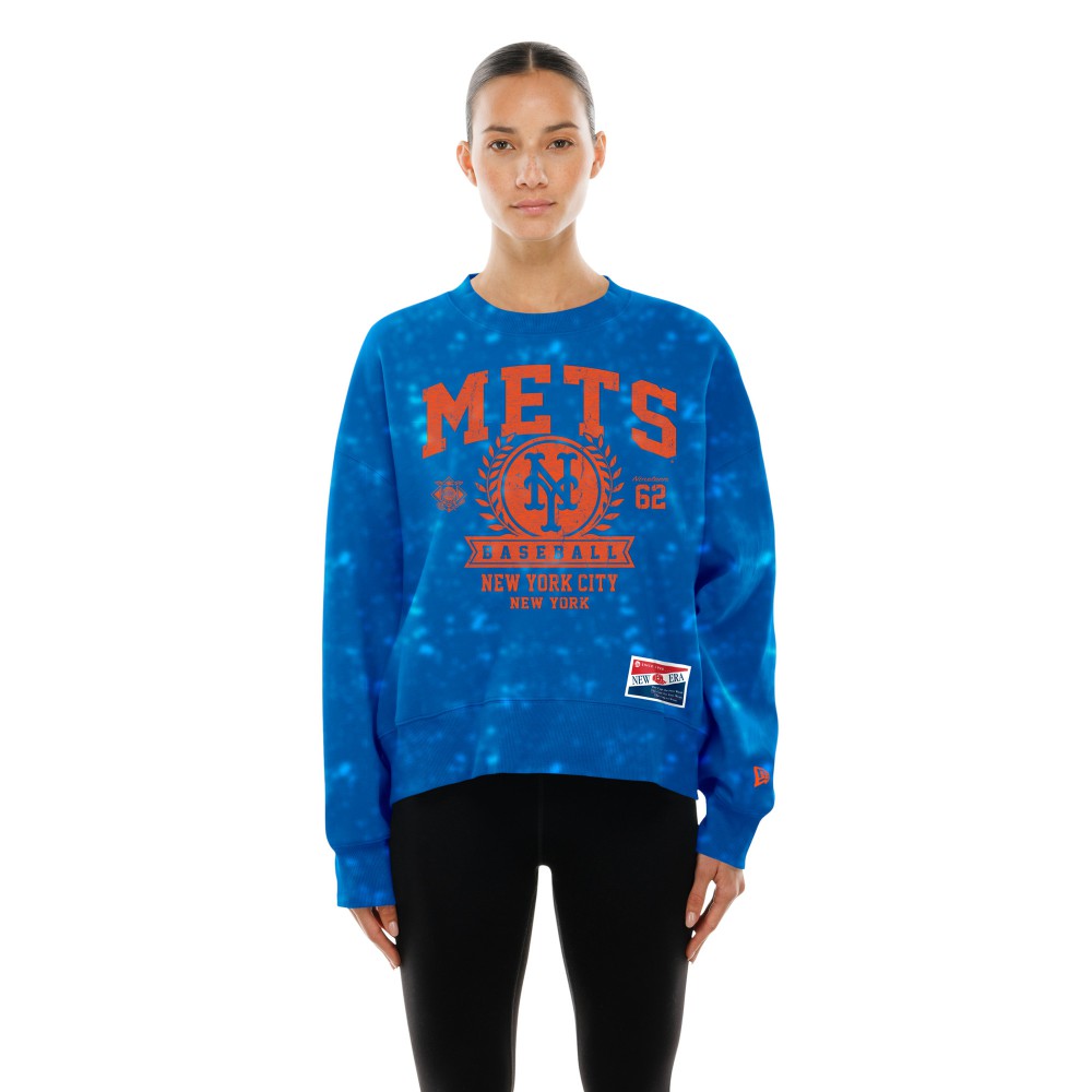 New York Mets New Era Women's Throwback Oversized Boxy Sweatshirt | MLB Sale