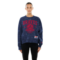 Atlanta Braves New Era Women's Throwback Oversized Boxy Sweatshirt | MLB On Sale