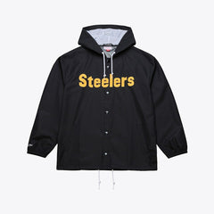Pittsburgh Steelers Mitchell & Ness Coaches Full-Snap Hooded Windbreaker Jacket