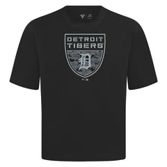 Detroit Tigers Levelwear Oversized Luxe Signature Knit Buckler T-Shirt | MLB For sale