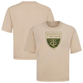 Minnesota Twins Levelwear Oversized Luxe Signature Knit Buckler T-Shirt | MLB New