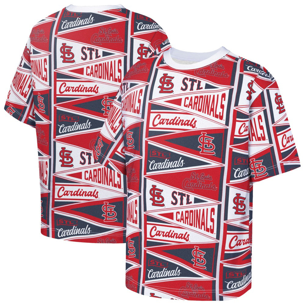St. Louis Cardinals Outerstuff Youth All-Over Pennant T-Shirt | MLB New