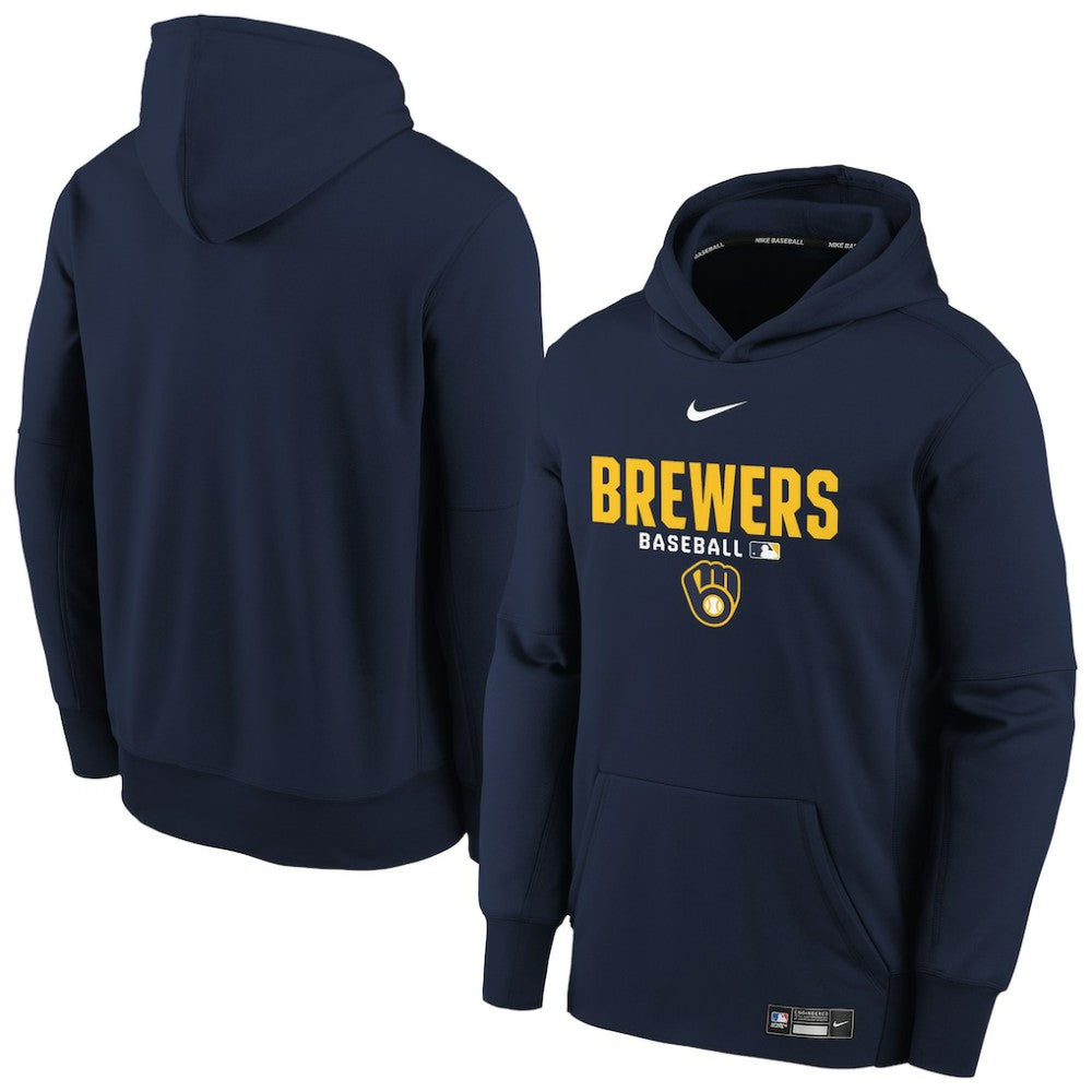 Milwaukee Brewers Nike Youth Authentic Collection Therma-FIT Hoodie | MLB Discount