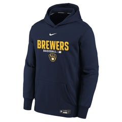 Milwaukee Brewers Nike Youth Authentic Collection Therma-FIT Hoodie | MLB Discount