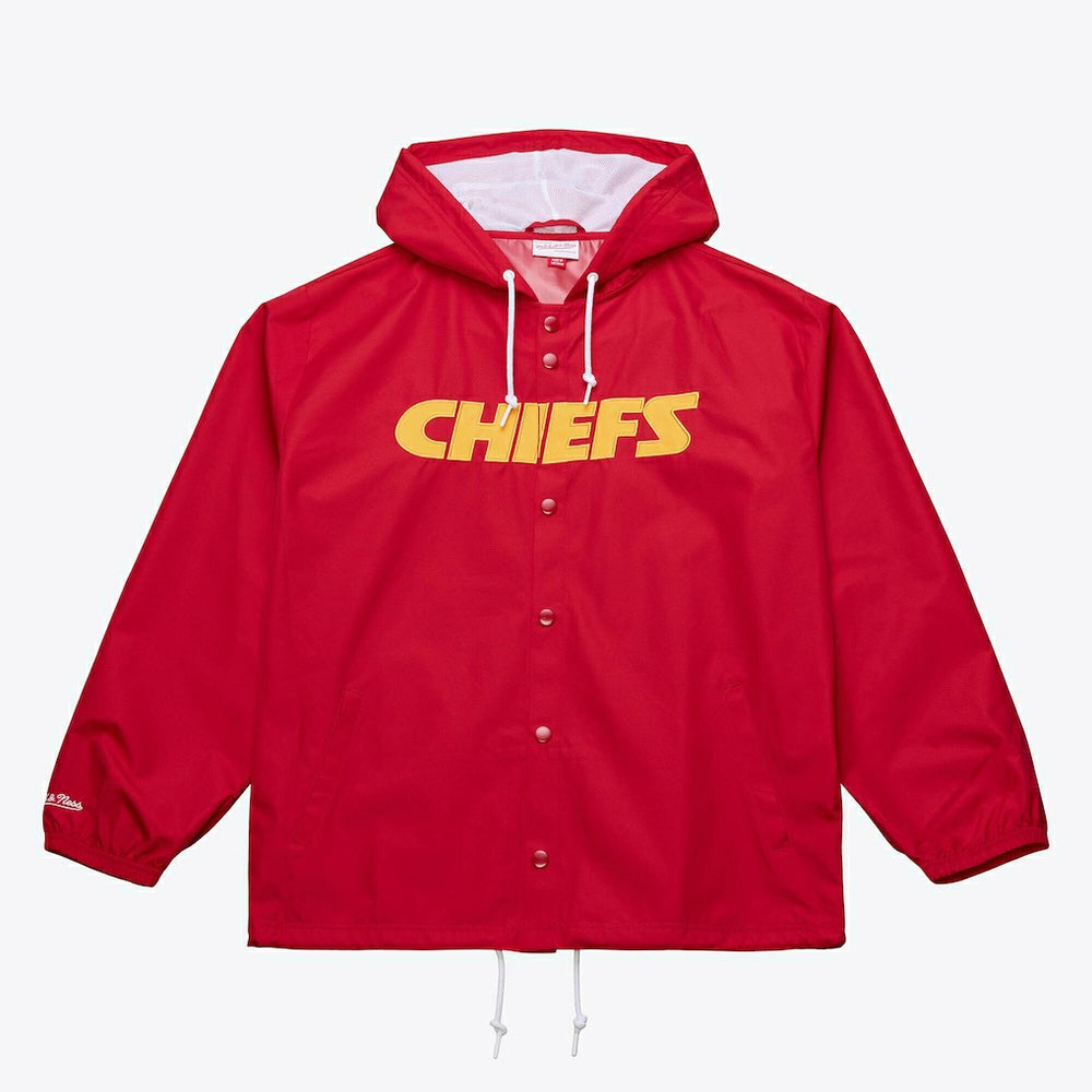 Kansas City Chiefs Mitchell & Ness Coaches Full-Snap Hooded Windbreaker Jacket