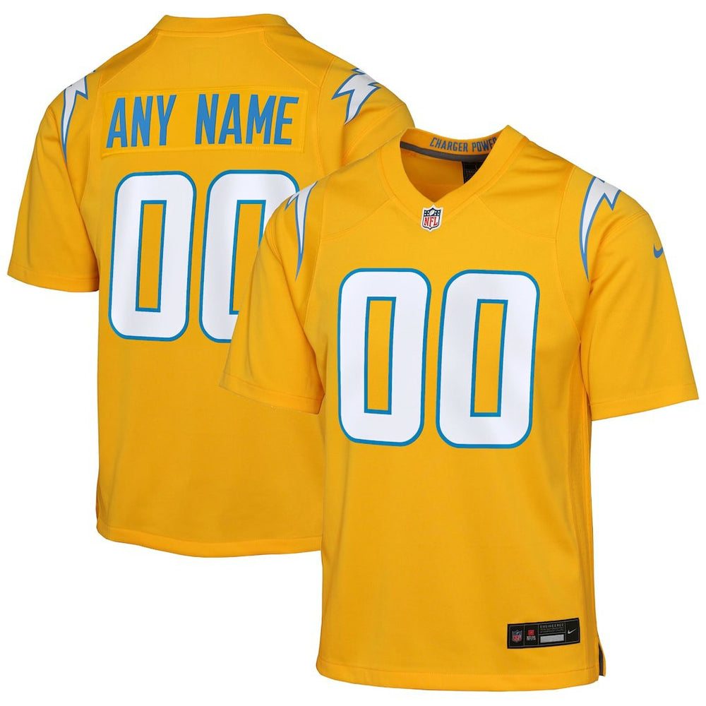 Los Angeles Chargers Nike Youth Alternate Charger Power Game Custom Jersey