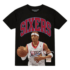 Allen Iverson Philadelphia 76ers Hardwood Classics Player Arch T-Shirt Outlet