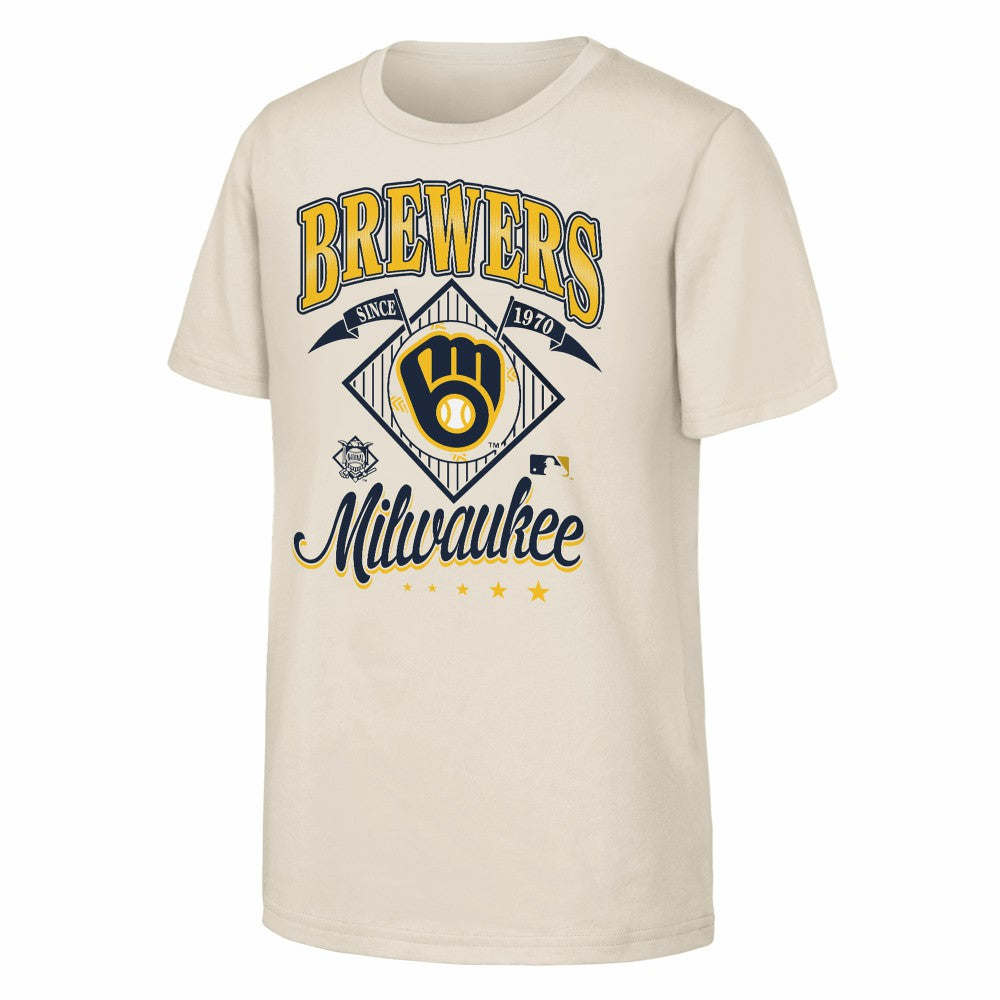 Milwaukee Brewers Outerstuff Youth Triple Hit T-Shirt | MLB Outlet