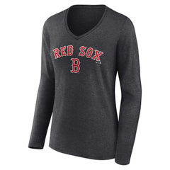 Boston Red Sox Women's Team Lockup Long Sleeve V-Neck T-Shirt | MLB US