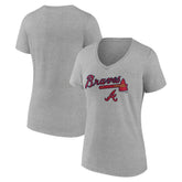 Atlanta Braves Women's Team Lockup V-Neck T-Shirt | MLB For sale