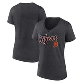 Detroit Tigers Women's Team Lockup V-Neck T-Shirt | MLB Outlet