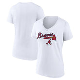 Atlanta Braves Women's Team Lockup V-Neck T-Shirt | MLB Sale