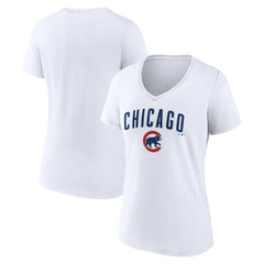 Chicago Cubs Women's Team Lockup V-Neck T-Shirt | MLB Near me