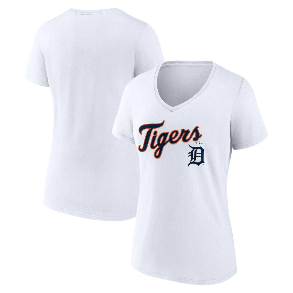 Detroit Tigers Women's Team Lockup V-Neck T-Shirt | MLB On Sale