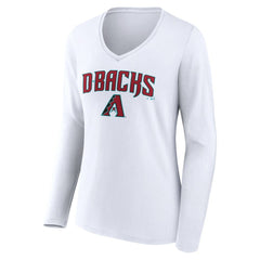 Arizona Diamondbacks Women's Team Lockup Long Sleeve V-Neck T-Shirt | MLB On Sale